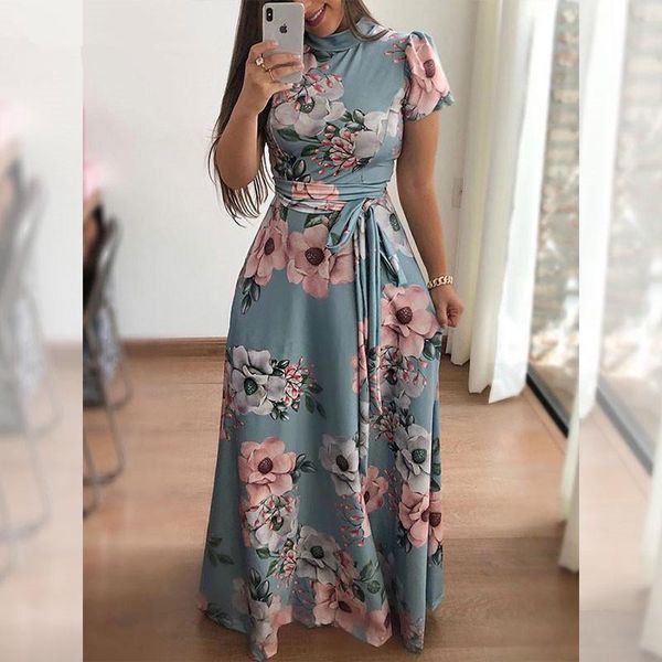 casual dresses summer vintage flower print short sleeve long dress women elegant boho slim high waist belt robe bodycon maxi party, Black;gray
casual dresses summer vintage flower print short sleeve long dress women elegant boho slim high waist belt robe bodycon maxi party, Black;gray