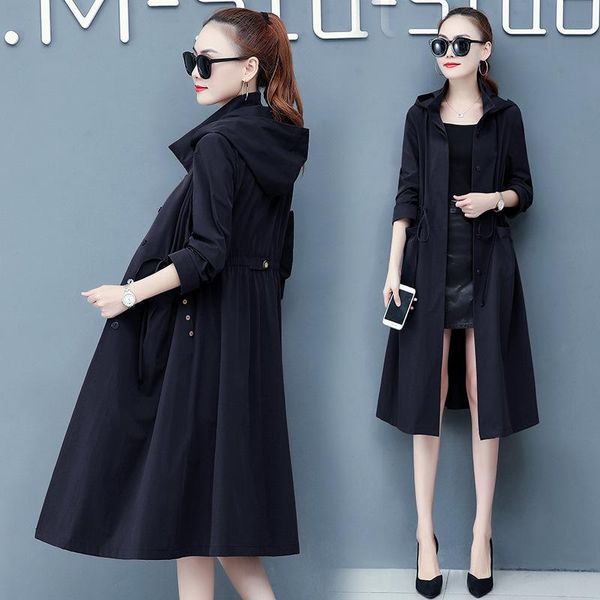 women's jackets spring autumn windbreaker high street 2021 loose coat wear solid long style with belt, Black;brown
women's jackets spring autumn windbreaker high street 2021 loose coat wear solid long style with belt, Black;brown