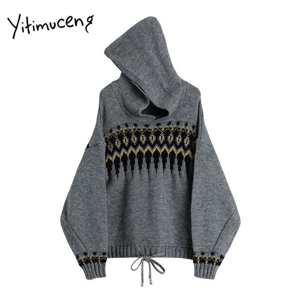 women's sweaters yitimuceng sweater women plus size winter clothes fall 2021 oversized long sleeve hooded pullovers patchwork knitted j, White;black
women's sweaters yitimuceng sweater women plus size winter clothes fall 2021 oversized long sleeve hooded pullovers patchwork knitted j, White;black