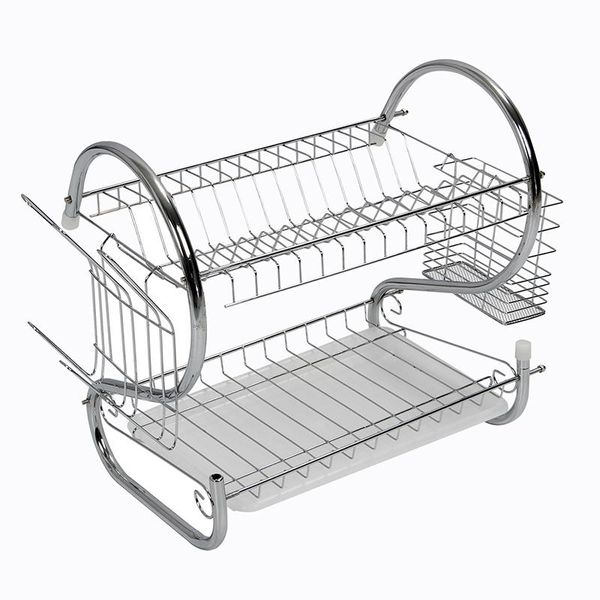 hooks & rails 2 tier chrome plate dish cutlery cup drainer rack drip tray plates holder
hooks & rails 2 tier chrome plate dish cutlery cup drainer rack drip tray plates holder