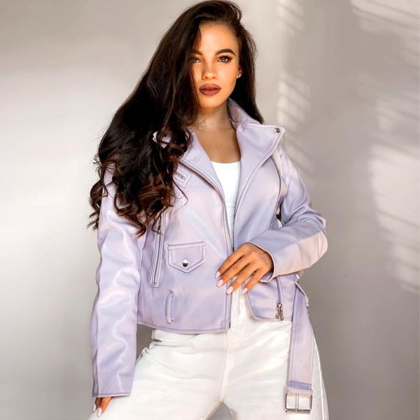 women's leather & faux spring autumn women jacket ladies solid with belt zipper biker coat female casual outwear, Black
women's leather & faux spring autumn women jacket ladies solid with belt zipper biker coat female casual outwear, Black