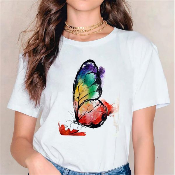 print watercolor butterfly 90s cute womens t shirts fashion graphic female tee, White
print watercolor butterfly 90s cute womens t shirts fashion graphic female tee, White