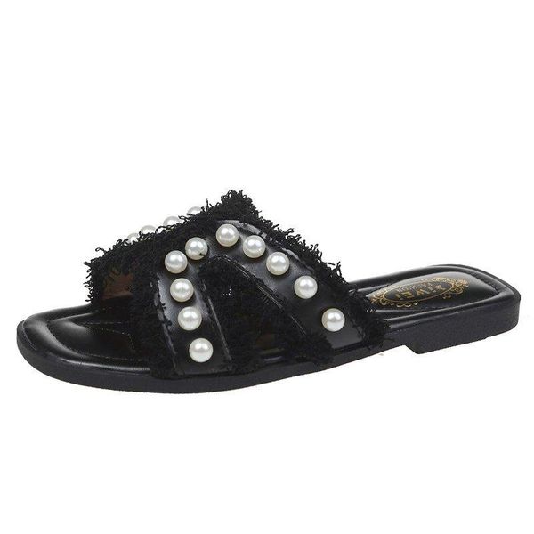 slippers fashion women's casual all-match splicing shoe upper pearl embellishment cute and elegant, Black
slippers fashion women's casual all-match splicing shoe upper pearl embellishment cute and elegant, Black