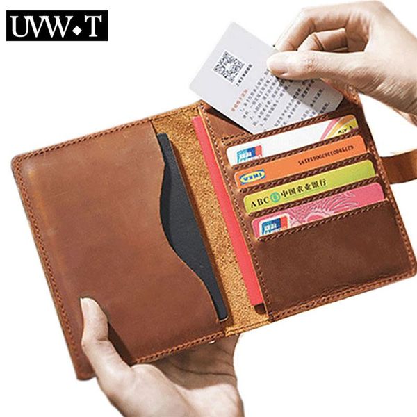 card holders genuine cow leather men passport cover vintage multifunctional coin document purse id bank pass holder travel wallet, Brown;gray
card holders genuine cow leather men passport cover vintage multifunctional coin document purse id bank pass holder travel wallet, Brown;gray