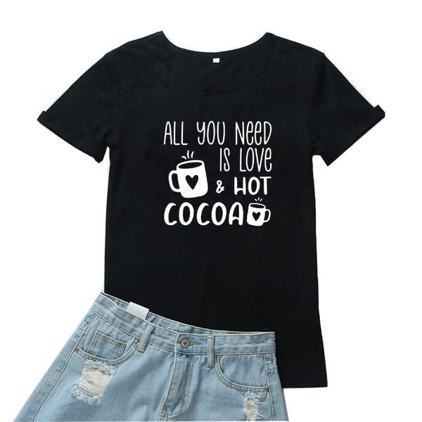 women's t-shirt all you need is love cocoa graphic tees women loose short sleeves t shirt tide white black clothes
women's t-shirt all you need is love cocoa graphic tees women loose short sleeves t shirt tide white black clothes