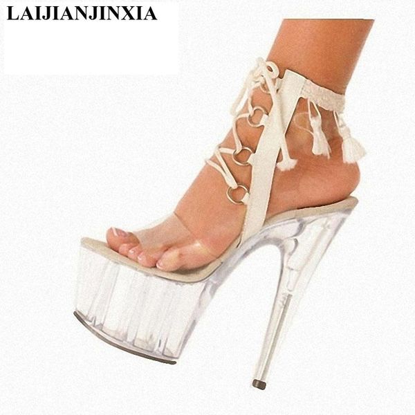 fashion women sandals clear heels transparent shoes ladies 5cm thick sole platform 15cm high heel, Black
fashion women sandals clear heels transparent shoes ladies 5cm thick sole platform 15cm high heel, Black