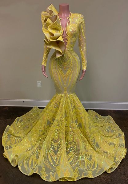 sparkly mermaid prom dresses 2022 sheer o-neck long sleeve yellow sequin african black girls evening party gala gowns
sparkly mermaid prom dresses 2022 sheer o-neck long sleeve yellow sequin african black girls evening party gala gowns