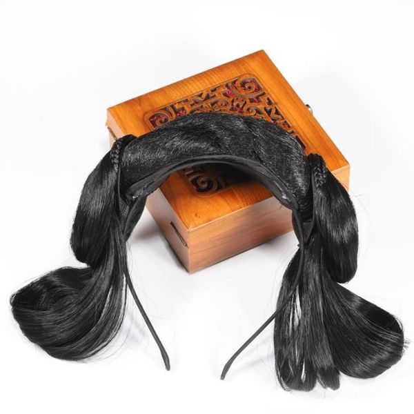 women's hanfu wig plate contract antique accessories twist braid cushion hair horn bun set, Black
women's hanfu wig plate contract antique accessories twist braid cushion hair horn bun set, Black