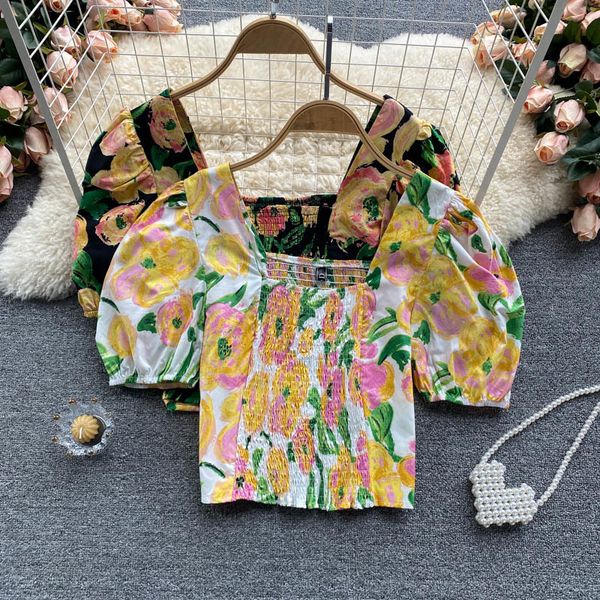 women's knits & tees 2021 fashion wearing women square neck short sleeve elastic slim sweet printed blouse summer shirt cloth, White
women's knits & tees 2021 fashion wearing women square neck short sleeve elastic slim sweet printed blouse summer shirt cloth, White