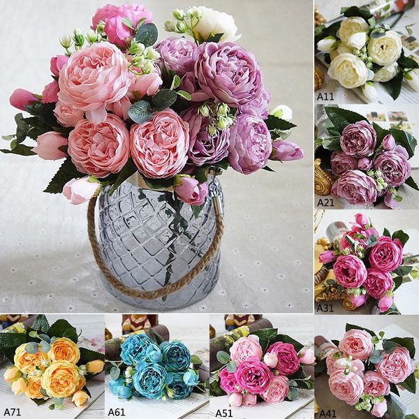 decorative flowers & wreaths 5 heads rose silk peony artificial bouquet fake flower wedding decor home decoration
decorative flowers & wreaths 5 heads rose silk peony artificial bouquet fake flower wedding decor home decoration