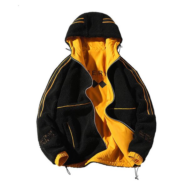 men's jackets winter trend hooded mens jacket letter printing loose can be worn on both sides lamb coat long sleeve casual men hbt, Black;brown
men's jackets winter trend hooded mens jacket letter printing loose can be worn on both sides lamb coat long sleeve casual men hbt, Black;brown