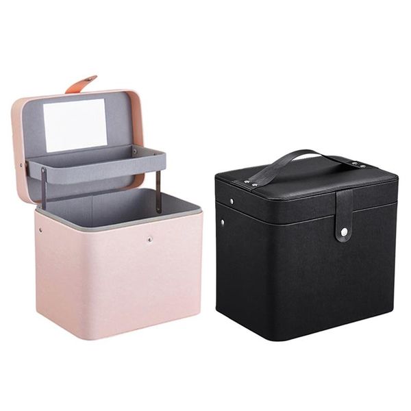 large-capacity portable jewelry deskstorage box makeup pu cosmetics display stand with mirror boxes & bins
large-capacity portable jewelry deskstorage box makeup pu cosmetics display stand with mirror boxes & bins