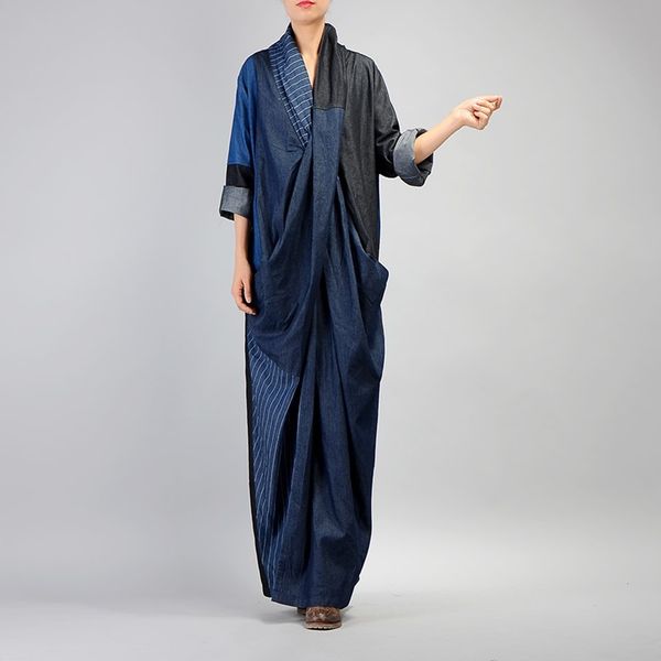 vintage denim dress 2021 spring robe vintage femme long sleeve cross neck maxi traditional chinese clothing for women 11341, Red
vintage denim dress 2021 spring robe vintage femme long sleeve cross neck maxi traditional chinese clothing for women 11341, Red
