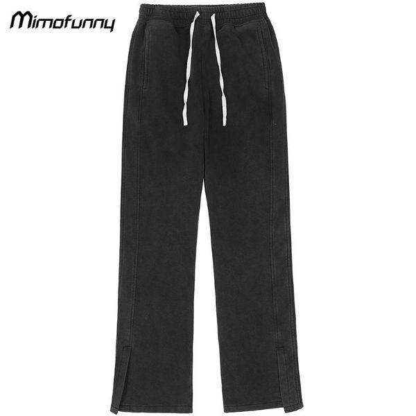 men's pants sweatpants men side vents straight drawstring elastic waist college style casual trousers loose hipster streetwear, Black
men's pants sweatpants men side vents straight drawstring elastic waist college style casual trousers loose hipster streetwear, Black
