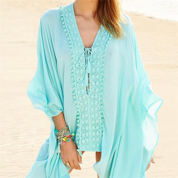 women swimsuit cover ups kaftan beach tunic dress summer robe de plage solid cotton pareo up #q403 210420, White;black
women swimsuit cover ups kaftan beach tunic dress summer robe de plage solid cotton pareo up #q403 210420, White;black