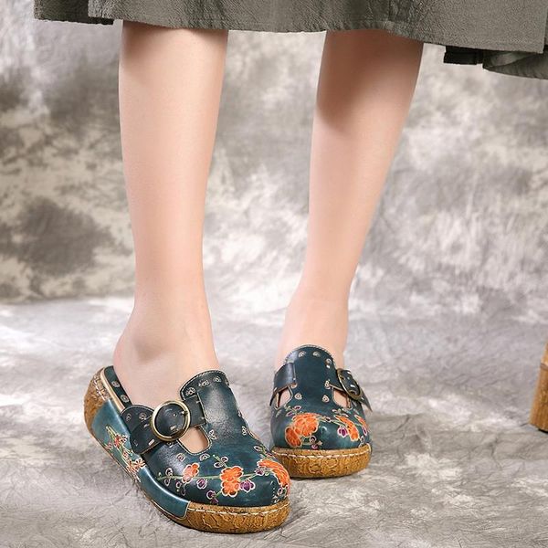 slippers bohemian women handmade leather flowers shoes adjustable strap sandals platform casual beach, Black
slippers bohemian women handmade leather flowers shoes adjustable strap sandals platform casual beach, Black