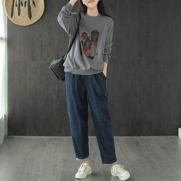 women's hoodies & sweatshirts autumn women retro loose casual female 2021 print character all-match, Black
women's hoodies & sweatshirts autumn women retro loose casual female 2021 print character all-match, Black