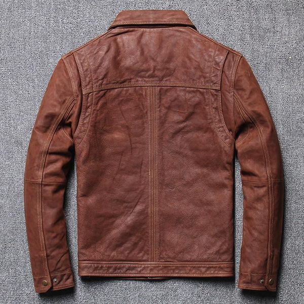men's leather & faux 2021 vintage brown single breasted genuine jacket men plus size 3xl real natural cowhide autumn slim fit casual co, Black
men's leather & faux 2021 vintage brown single breasted genuine jacket men plus size 3xl real natural cowhide autumn slim fit casual co, Black