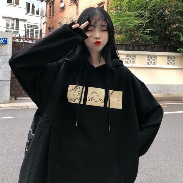women hoodie autumn and winter new korean version of the hooded sweatshirt women's harajuku style loose print qn*, Black
women hoodie autumn and winter new korean version of the hooded sweatshirt women's harajuku style loose print qn*, Black