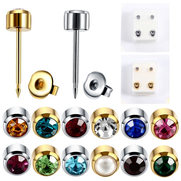 pair fashion steel sterile ear piercing gold color screw back earrings stud tunnels cartilage tragus piercing for earring gun, Silver
pair fashion steel sterile ear piercing gold color screw back earrings stud tunnels cartilage tragus piercing for earring gun, Silver