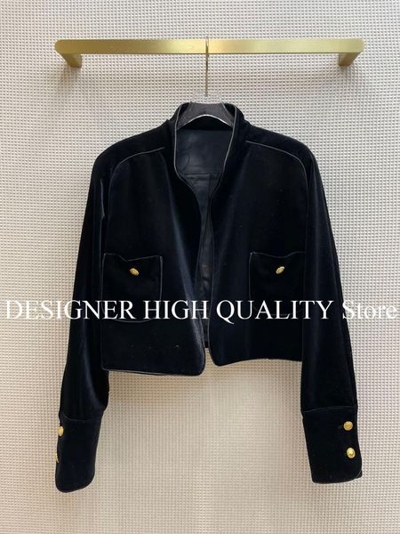 women's jackets 2021 autumn black velvet short design jacket women stand collar long sleeve gold buttons vintage cool coat, Black;brown
women's jackets 2021 autumn black velvet short design jacket women stand collar long sleeve gold buttons vintage cool coat, Black;brown