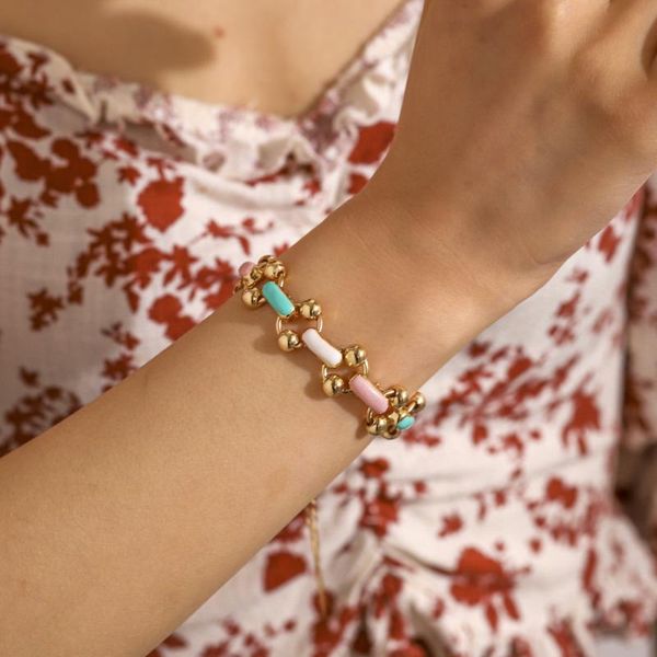 charm bracelets 2021 trend rainbow drip oil buckle clasp chain women punk stainless steel beaded circle bracelet bangles party jewelry, Golden;silver
charm bracelets 2021 trend rainbow drip oil buckle clasp chain women punk stainless steel beaded circle bracelet bangles party jewelry, Golden;silver