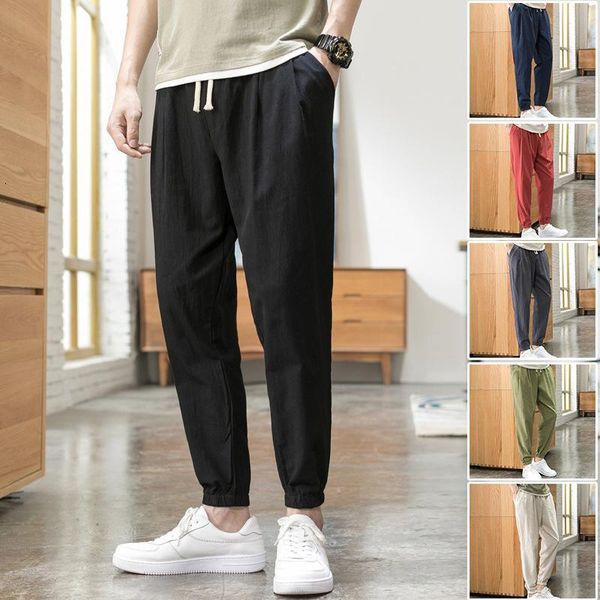 men's pants cotton linen pencil men elastic drawstring waist solid color vintage slim plus size casual thin trousers male zov0, Black
men's pants cotton linen pencil men elastic drawstring waist solid color vintage slim plus size casual thin trousers male zov0, Black