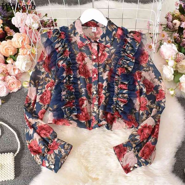 mujer floral chiffon turn-down collar shirts spring korean lantern long-sleeved blusas ruffles printed women blouse 210519, White
mujer floral chiffon turn-down collar shirts spring korean lantern long-sleeved blusas ruffles printed women blouse 210519, White
