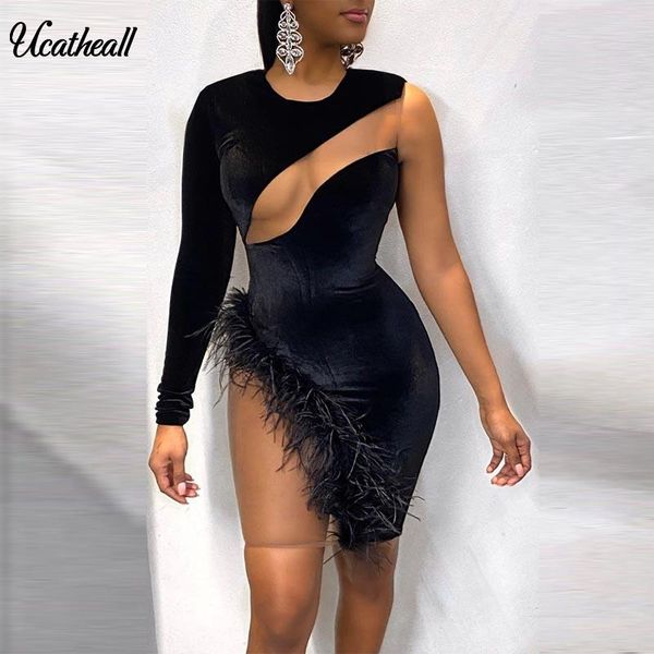 vintage velvet dress mesh stitching split autumn spring feather sleeve slim o-neck women elegant party dresses female casual, Black;gray
vintage velvet dress mesh stitching split autumn spring feather sleeve slim o-neck women elegant party dresses female casual, Black;gray