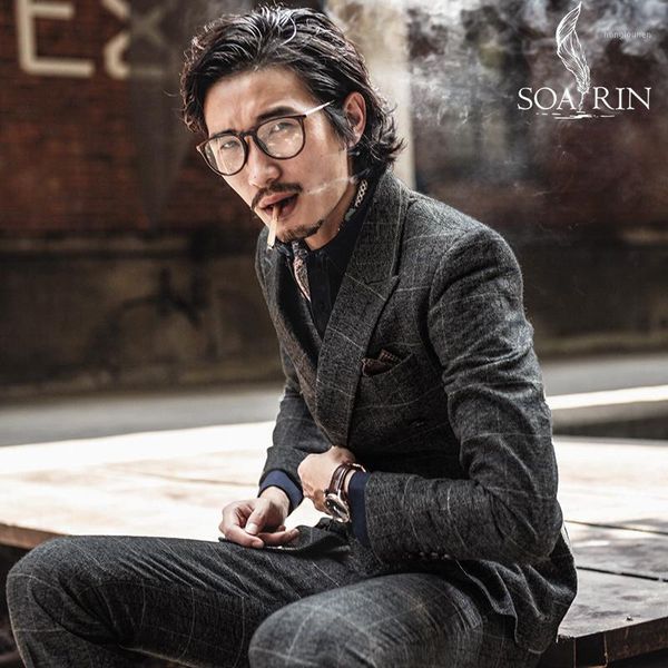 men's suits & blazers 2021 vintage british style slim double breasted plaid casual suit jacket commercial check single stage costumes, White;black
men's suits & blazers 2021 vintage british style slim double breasted plaid casual suit jacket commercial check single stage costumes, White;black