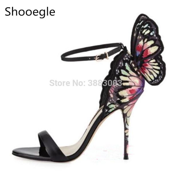 colorful butterfly thin high heels women sandals buckle strap exquisite fashion wing shoes female party dress pumps, Black
colorful butterfly thin high heels women sandals buckle strap exquisite fashion wing shoes female party dress pumps, Black
