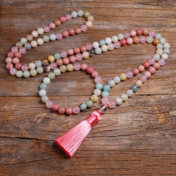 natural 8mm rhodochrosite and amazonite beads necklace peaceful heart 108 bead mala jewelry buddha prayer bracelet women, Golden;silver
natural 8mm rhodochrosite and amazonite beads necklace peaceful heart 108 bead mala jewelry buddha prayer bracelet women, Golden;silver