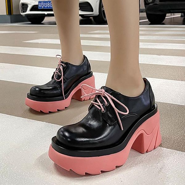dress shoes gigifox brand fashion gothic style shoelaces genuine leather chunky heels platform casual cool pumps woman, Black
dress shoes gigifox brand fashion gothic style shoelaces genuine leather chunky heels platform casual cool pumps woman, Black