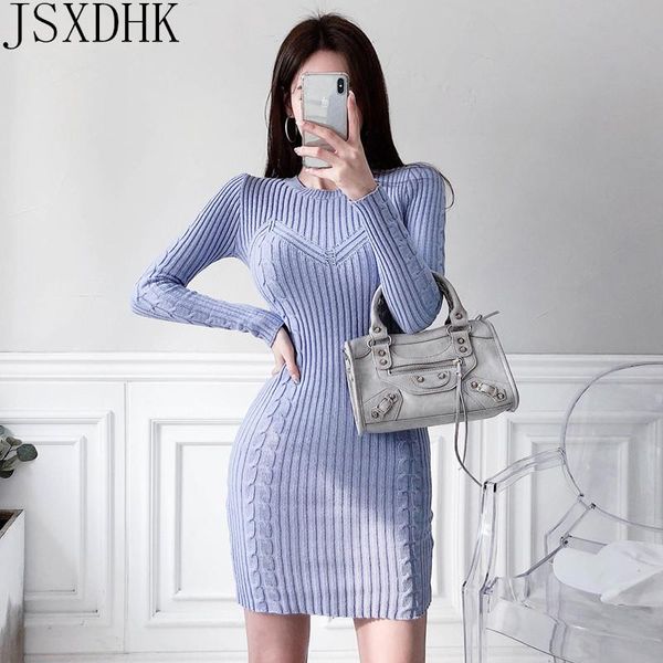 casual dresses jsxdhk 2021 winter women stretch knitted office bodycon pencil sheath dress korean elegant simple bottoming vestidos, Black;gray
casual dresses jsxdhk 2021 winter women stretch knitted office bodycon pencil sheath dress korean elegant simple bottoming vestidos, Black;gray