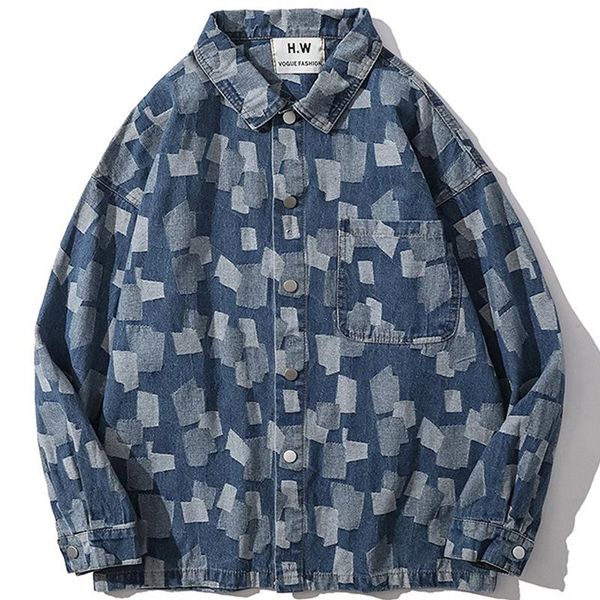 men's jackets men denim jacket autumn trend irregular plaid shirt vintage tie-dye print cotton lapel thin section creative outwear, Black;brown
men's jackets men denim jacket autumn trend irregular plaid shirt vintage tie-dye print cotton lapel thin section creative outwear, Black;brown