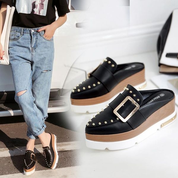 slippers web celebrity brogues women shoes studded buckle slip on mules ladies cozy loafer pointy platform slip-on slide, Black
slippers web celebrity brogues women shoes studded buckle slip on mules ladies cozy loafer pointy platform slip-on slide, Black