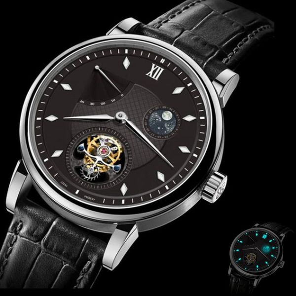aidophedo tourbillon watch mens switzerland super bgw9 blue luminous st8001 movement hand wind watches men calendar moon phase wristwatches, Slivery;brown
aidophedo tourbillon watch mens switzerland super bgw9 blue luminous st8001 movement hand wind watches men calendar moon phase wristwatches, Slivery;brown