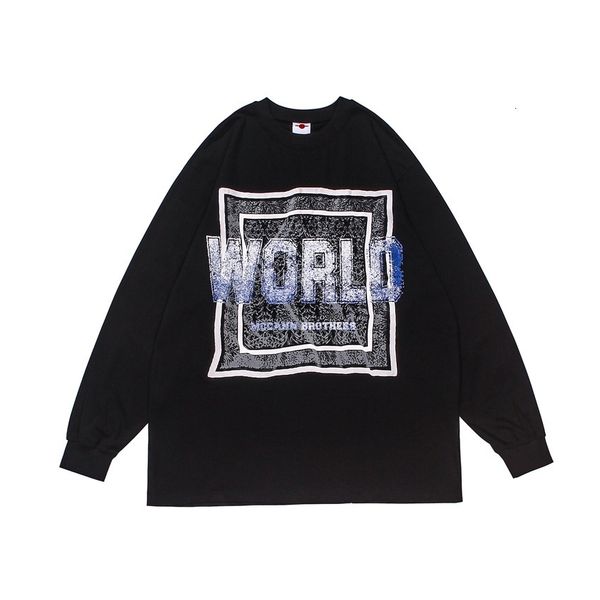 high street dark print large long sleeve pullover boys and teenagers round neck sweater cotton bottomed thin top, Black
high street dark print large long sleeve pullover boys and teenagers round neck sweater cotton bottomed thin top, Black