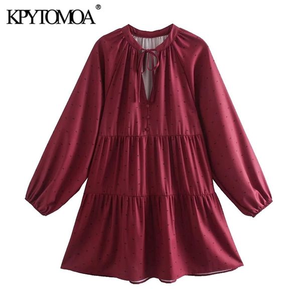 women fashion with covered buttons dotted print mini dress tied o neck long sleeve female dresses mujer 210420, White
women fashion with covered buttons dotted print mini dress tied o neck long sleeve female dresses mujer 210420, White
