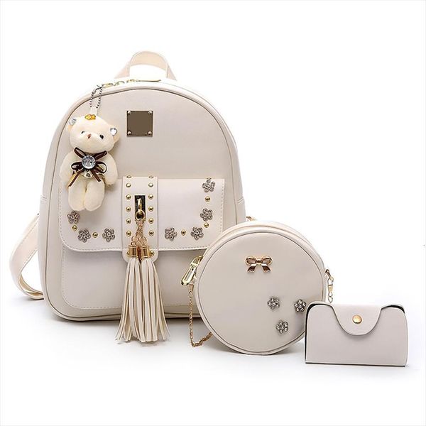 3pcs womens backpack set cute pu leather tassel school bags for teenage girls female shoulder bag purse
3pcs womens backpack set cute pu leather tassel school bags for teenage girls female shoulder bag purse