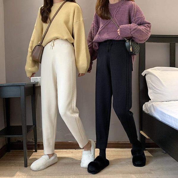 women's pants & capris autumn winter knitted harem women harajuku style high waist thicken simple loose female trousers 08w2, Black;white
women's pants & capris autumn winter knitted harem women harajuku style high waist thicken simple loose female trousers 08w2, Black;white