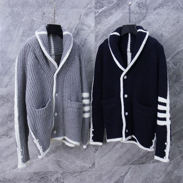 hoodies fashion tb thom brand sweaters women slim turn down collar cardigans clothing striped wool solid thick winter casual coat, Black
hoodies fashion tb thom brand sweaters women slim turn down collar cardigans clothing striped wool solid thick winter casual coat, Black