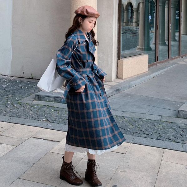 women's trench coats luck a autumn winter women fashion long vintage plaid female loose windbreaker casual street lady jackets outwears, Tan;black
women's trench coats luck a autumn winter women fashion long vintage plaid female loose windbreaker casual street lady jackets outwears, Tan;black