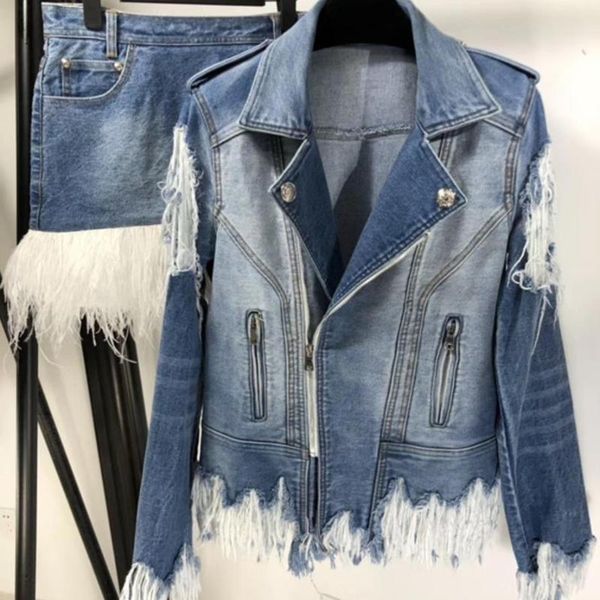 women's jackets ripped fringe off shoulders high waist slim coat holes tassel denim jacket for lady streetwear autumn, Black;brown
women's jackets ripped fringe off shoulders high waist slim coat holes tassel denim jacket for lady streetwear autumn, Black;brown
