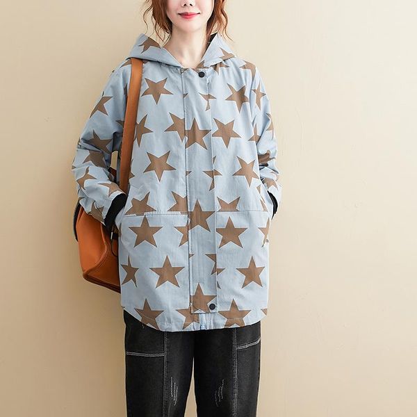 yourseason 2021 ladies casual stars print loose jacket 3 colors women hooded collar zippers coats women's jackets, Black;brown
yourseason 2021 ladies casual stars print loose jacket 3 colors women hooded collar zippers coats women's jackets, Black;brown