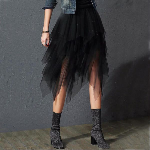 irregular tulle women skirt summer high waist up party petticoat fashion casual style drop, Black
irregular tulle women skirt summer high waist up party petticoat fashion casual style drop, Black