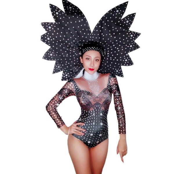 women's jumpsuits & rompers 2021 women black rhinestones bodysuit stretch crystals female singer dancer stage costume party celebration, Black;white
women's jumpsuits & rompers 2021 women black rhinestones bodysuit stretch crystals female singer dancer stage costume party celebration, Black;white