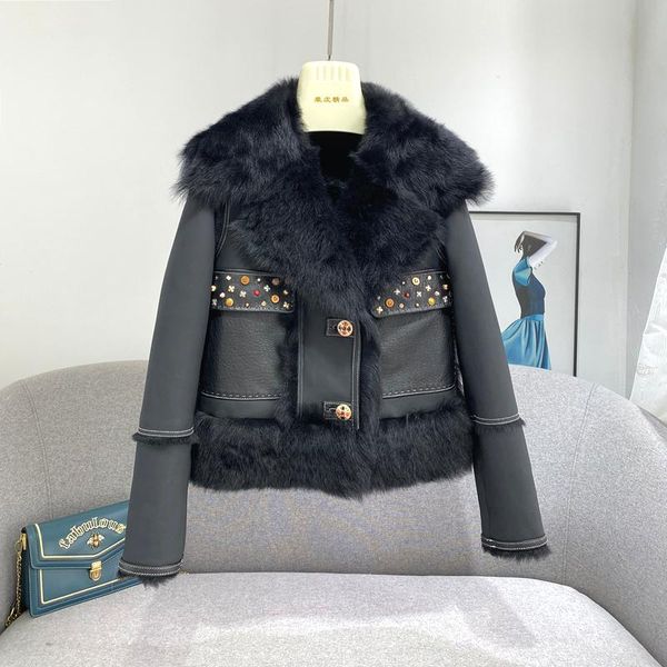 women's fur & faux 2021 fxfurs fashion imported tuscan all-in-one coat genuine leather wool cashmere for women, Black
women's fur & faux 2021 fxfurs fashion imported tuscan all-in-one coat genuine leather wool cashmere for women, Black
