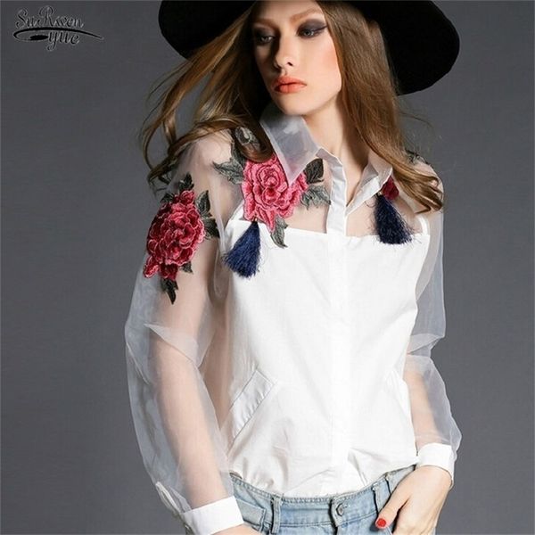 blusa vestidos casual embroidery shirt organza flower women blouses elegant blouse summer autumn chic style 606b 210421, White
blusa vestidos casual embroidery shirt organza flower women blouses elegant blouse summer autumn chic style 606b 210421, White