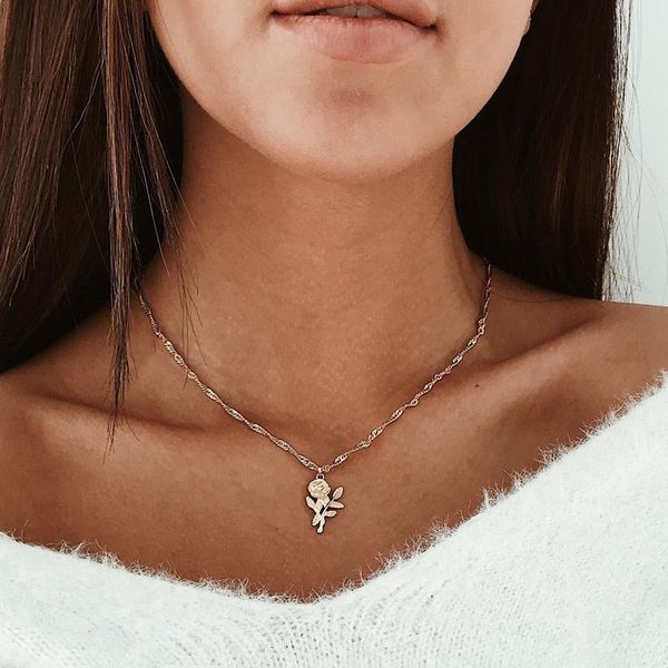pendant necklaces bijoux collier femme gold sier color flower rose statement choker nelace women charm boho kolye gifts jewelry, Silver
pendant necklaces bijoux collier femme gold sier color flower rose statement choker nelace women charm boho kolye gifts jewelry, Silver